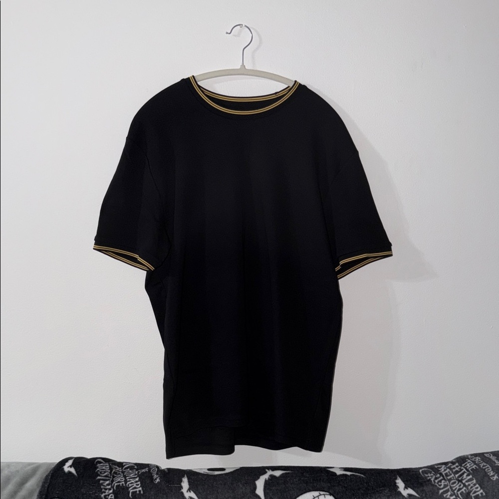 Fashion Nova Black Tee with Gold Trim